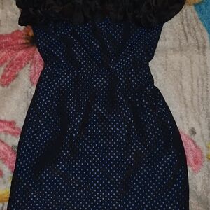 new With Tags Lulu's Blue and White Strapless Sheath Dress